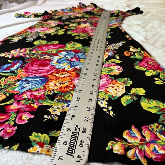 Anthropologie ett:twa Coreyell Floral Turtleneck Dress Medium Black Stretch - Picture 7 of 11